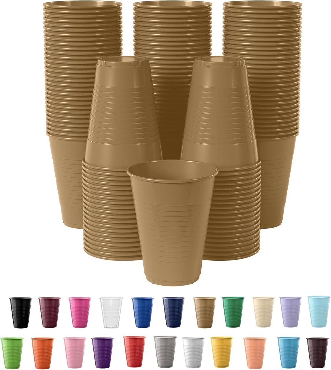 Exquisite Party Solids 12 Oz Plastic Cups – 100 Pack Disposable Cups for Parties & Events | Durable Plastic Party Cups | Bulk Drink Cups for Soda, plastic cup | Recyclable Disposable Cups for Everyday Use & Celebrations
